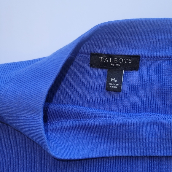 Talbots Blue Knit Sweater Petite NWOT - Picture 2 of 5